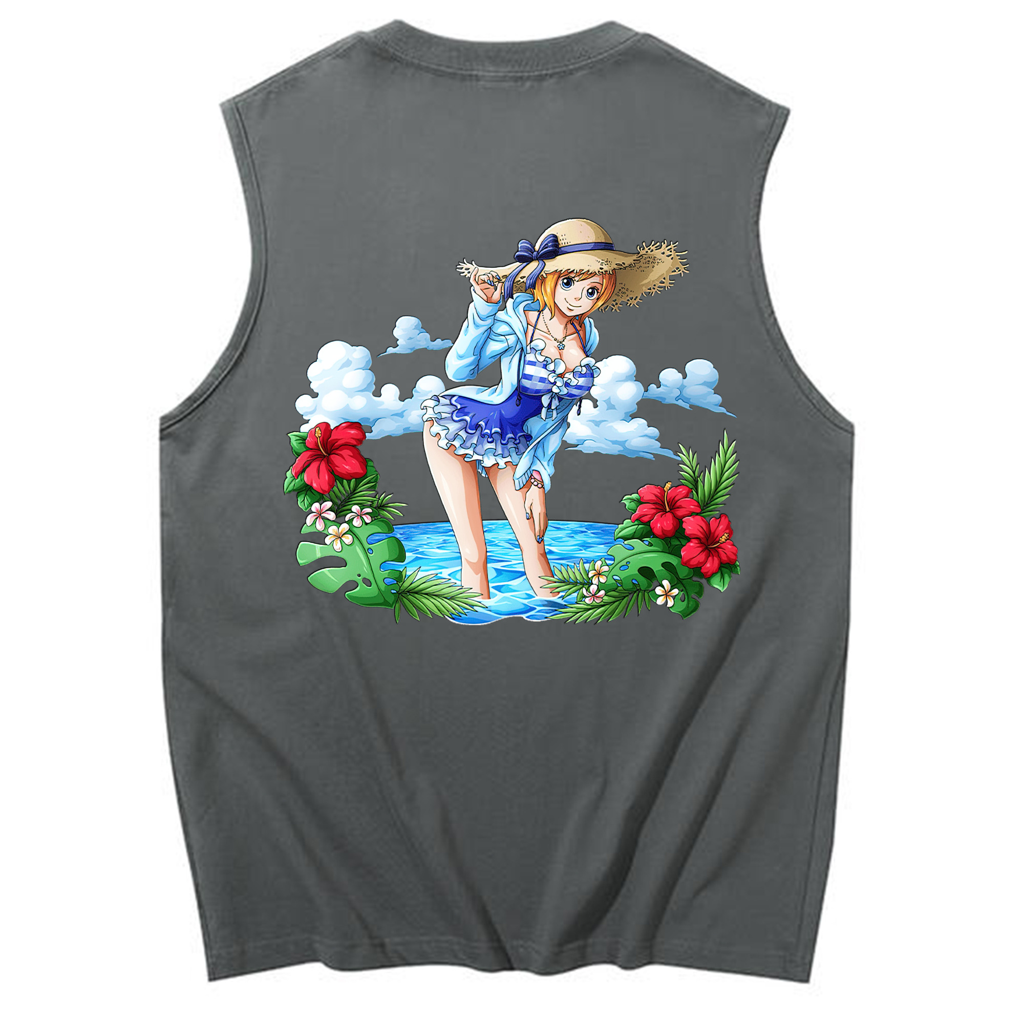 ワンピース ナミ ONE PIECE Nami コットン100％タンクトップ（背面プリント）